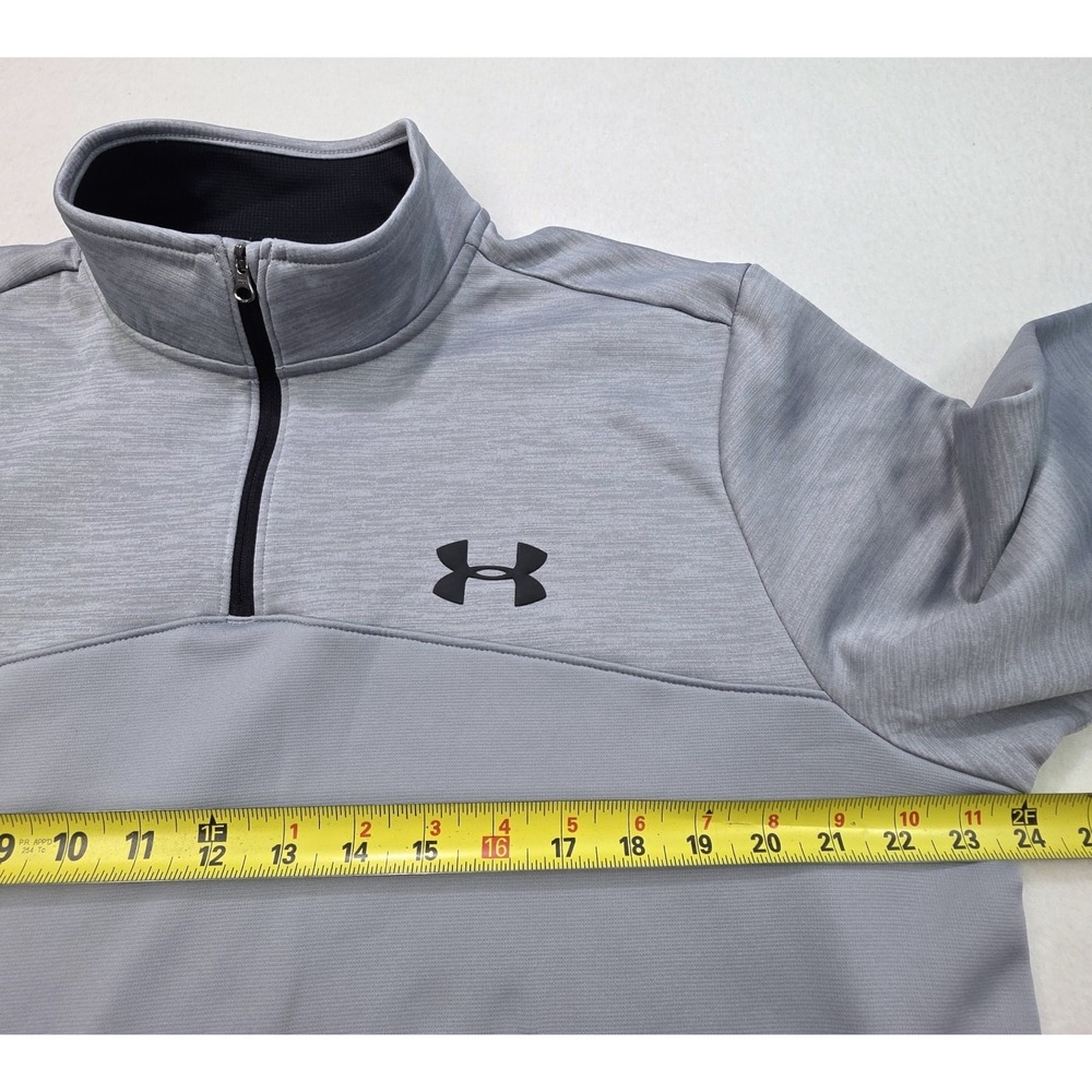 Under Armour Pullover‎ Mens L Black Gray 1/4 Zip Jacket Sweater ColdGear - Picture 7 of 10